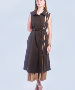 Brown Diamond Vest Dress