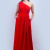 Red One Shoulder Relax Maxi Dress