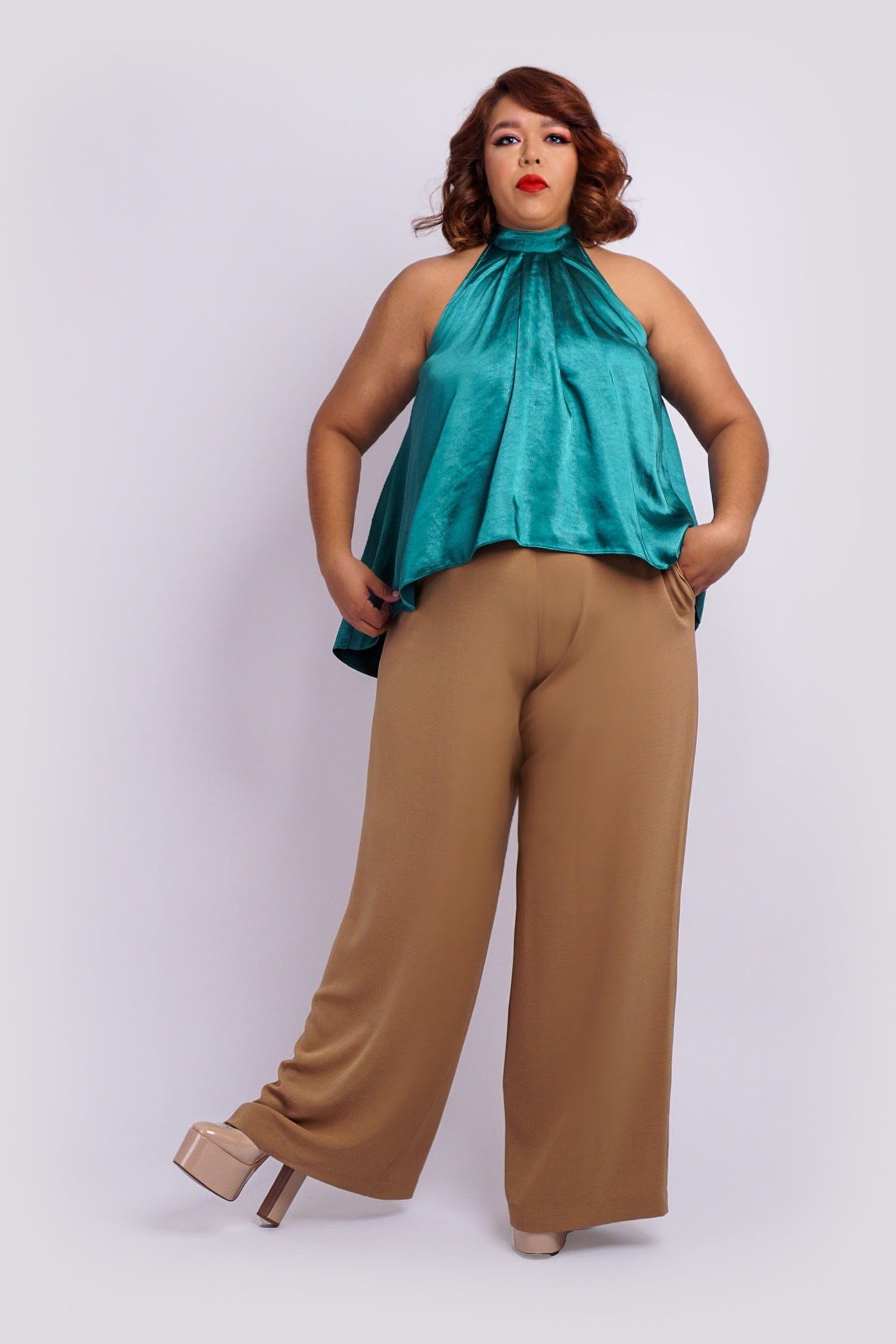 Dark Tan Straight Leg Cheryl Pants - Image 3