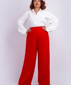 Red Straight Leg Cheryl Pants