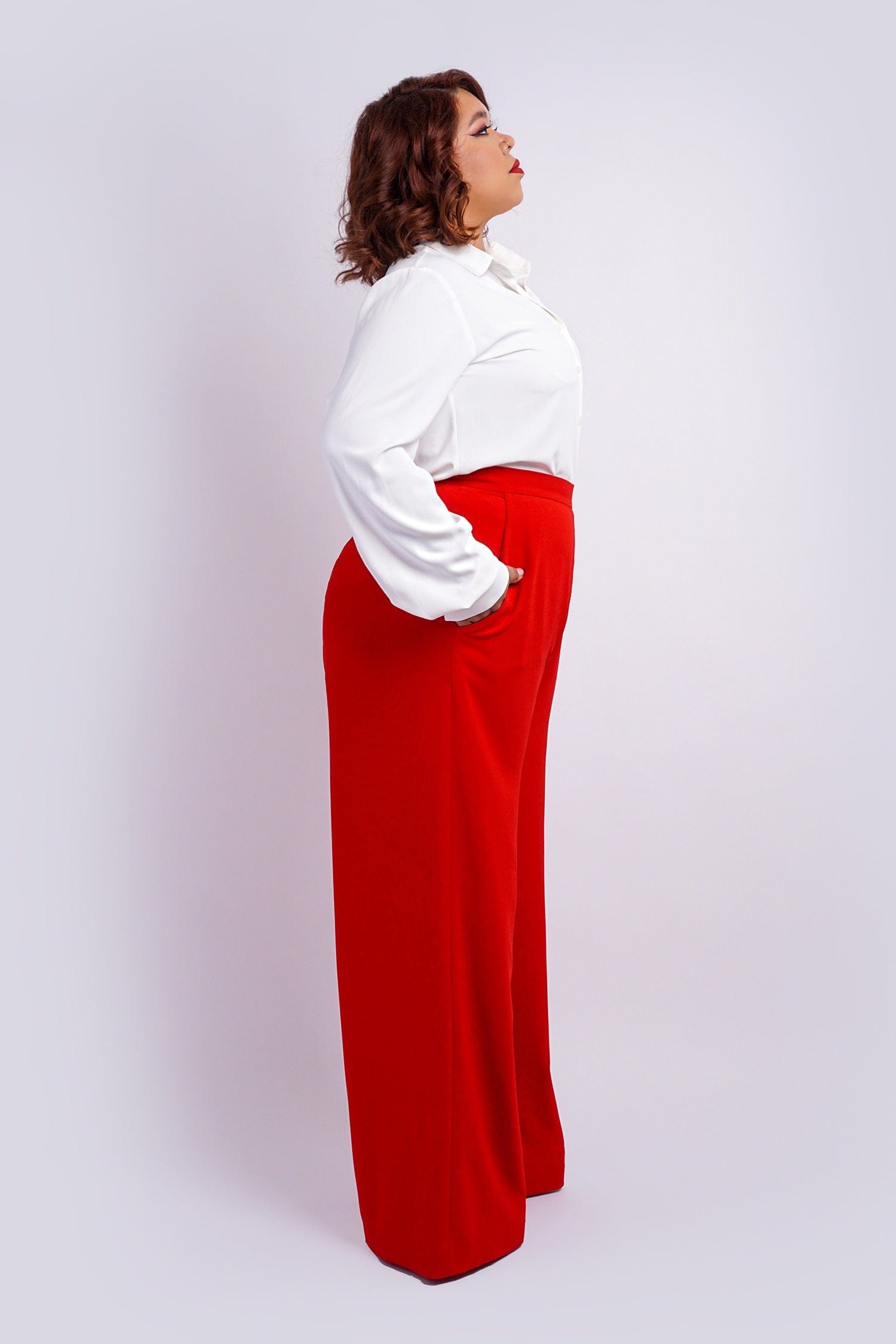 Red Straight Leg Cheryl Pants - Image 3