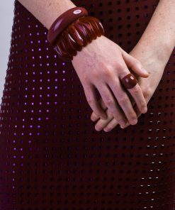 Burgundy Wave Resin Bracelet