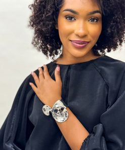 Silver Two Alloy Spiral Bracelet