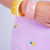 Yellow and White Acrylic Bracelet