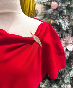 Diamond Feather Brooch