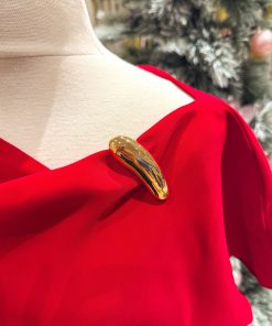 Gold Geometric Strip Brooch