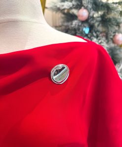 Silver Pleated Brooch