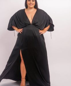 Black Satin Kasumi Maxi Dress
