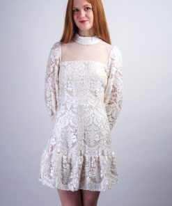 Burnout Ivory Sheer Shift Dress
