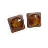 Brown Square Acrylic Round Earrings