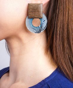 Blue Acrylic Brown Earrings