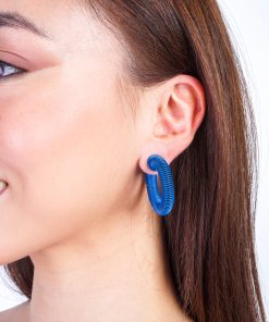 Blue Spring Coil Earring