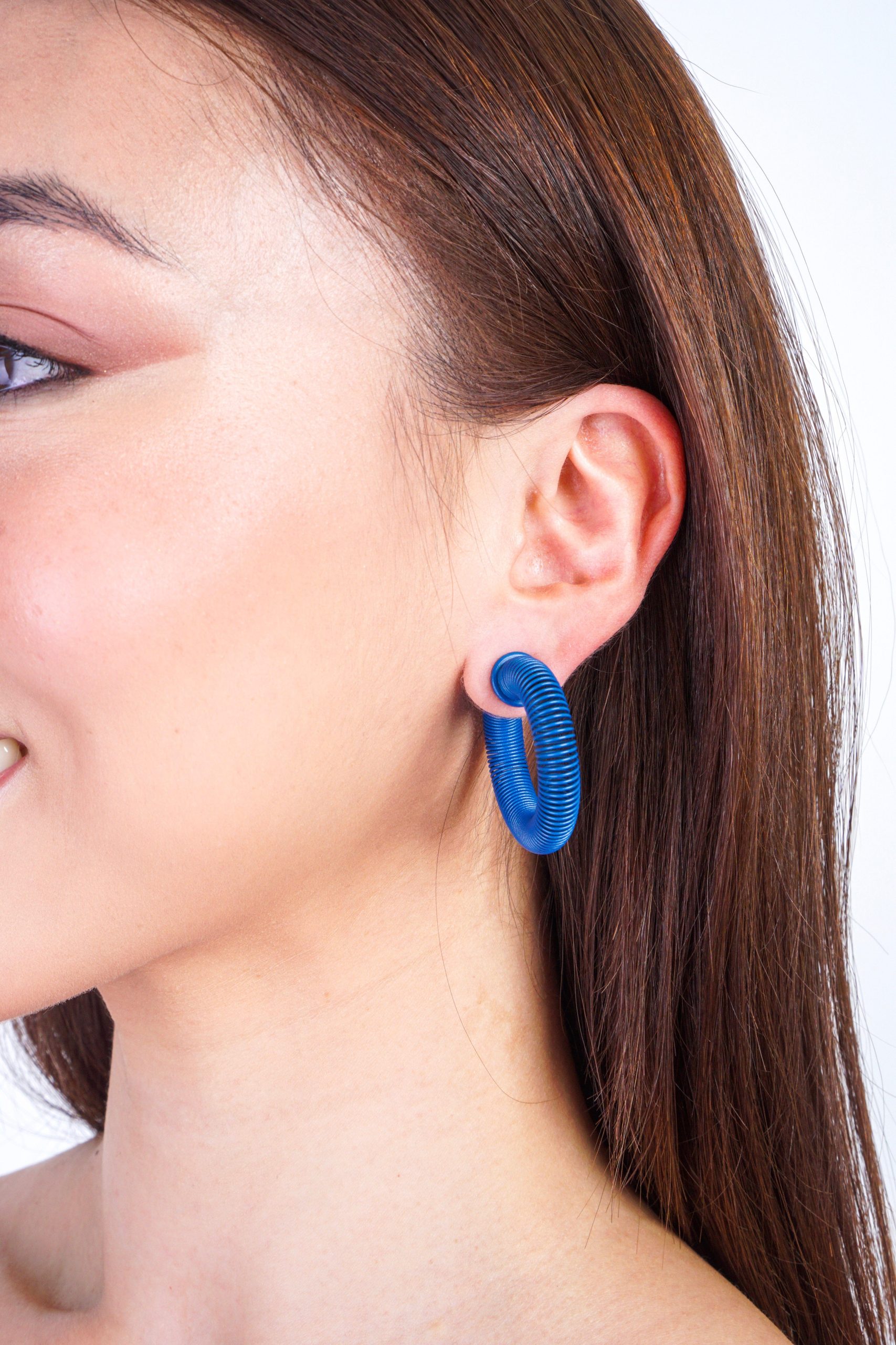 Blue Spring Coil Earring