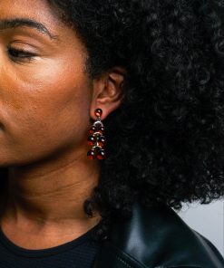 Brown Resin Round Tiger Eye Earrings