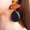 Coffee Black Water Drop Earrings