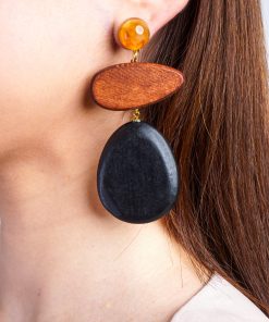 Coffee Black Water Drop Earrings