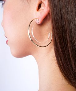 Gold Clear Acrylic Hoop Earring