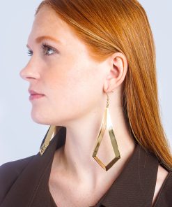 Gold Diamond Tear Drop Earrings