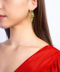 Gold Hollow Geometric Copper Earring