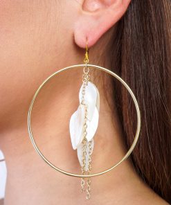 Gold/Shell Hoops Shells Earring