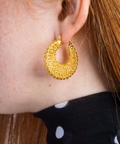 Gold Spiral Chain Earrings