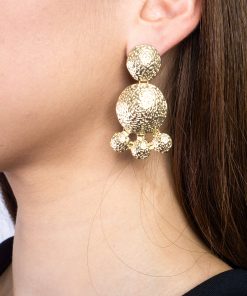 Gold Textured Earring