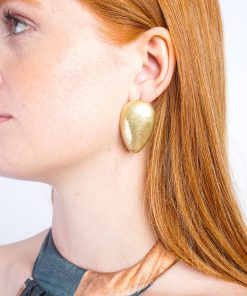Matte Gold Upside Down Teardrop Earrings