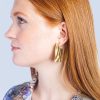 Matte Gold Wrinkle Rectangle Earrings