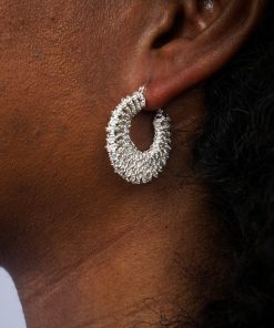 Silver Spiral Chain Earrings