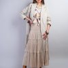 Beige Fringe Coat Jacket