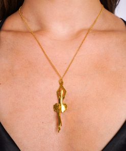 Dancer Necklace In Bronze And Brass Gold Plated