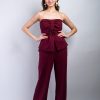Burgundy Knit Straight Pant