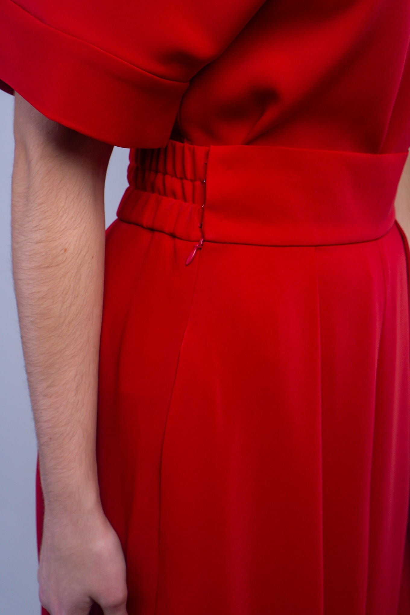 Red Pleated High Waist Wide Leg Kira Pants - Image 4