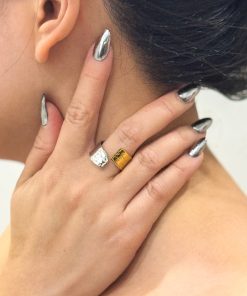 Gold And Silver Geometric Ring
