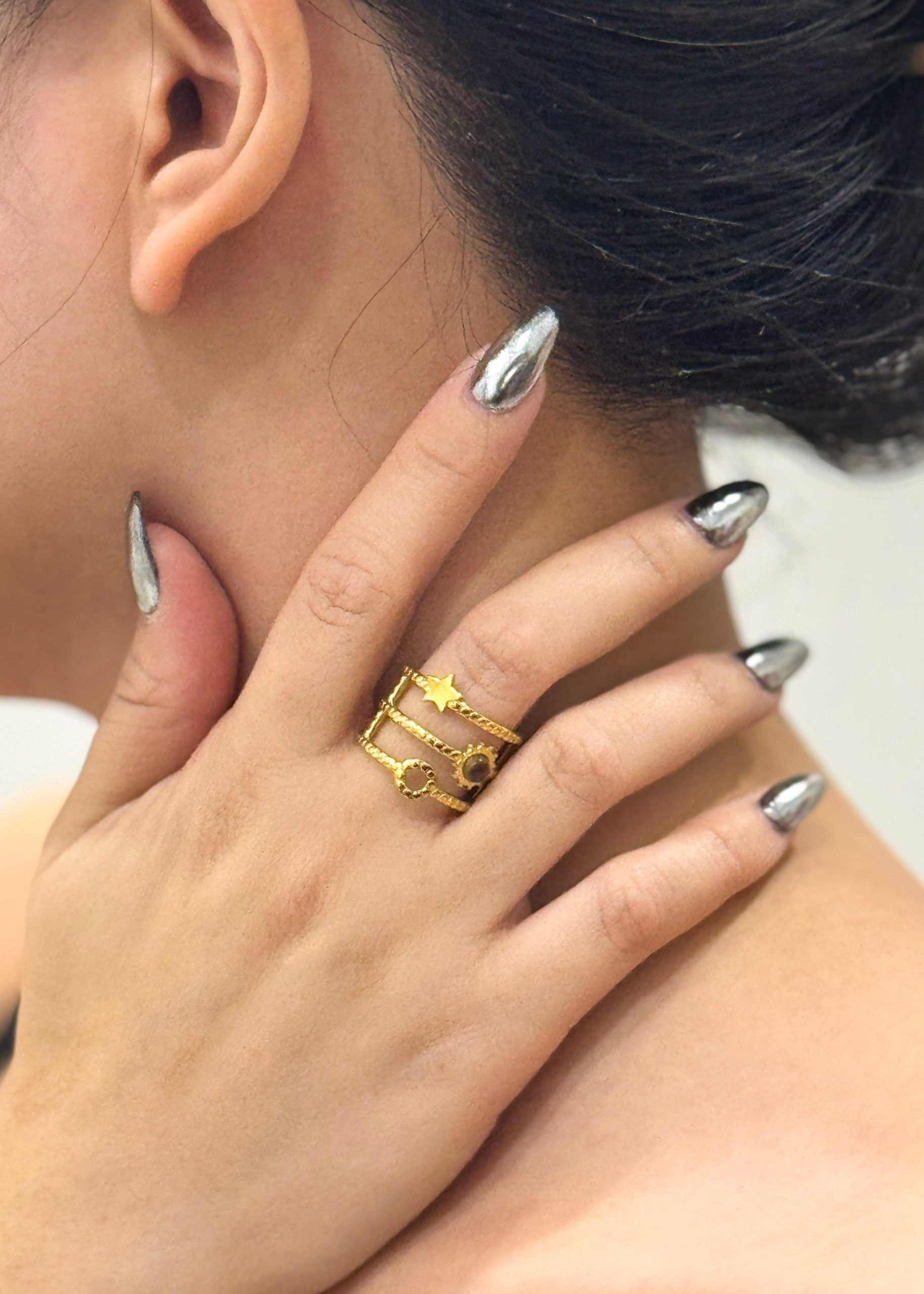 Gold Celestial Round Ring