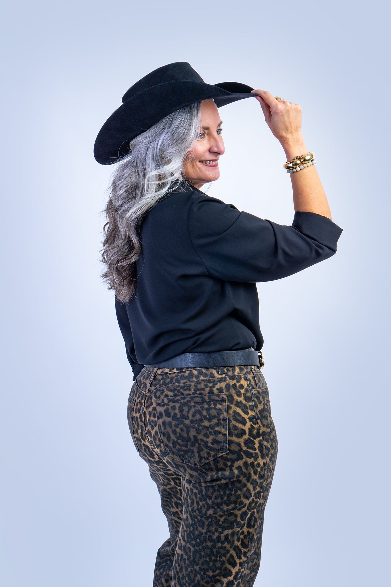 Black Button Up Jennifer Dress Shirt - Image 3