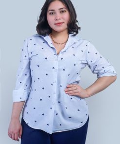 Blue Heart Cotton Jennifer Dress Shirt
